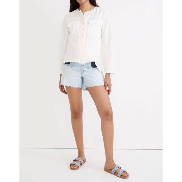 Madewell Pants - Madewell Maternity Relaxed Mid Length Denim Shorts Pull-On NEW - Size 25
